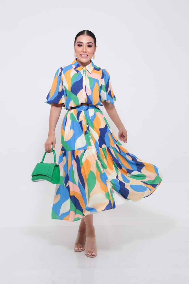 Maxi Vestido Multi Color Jireh Fashion