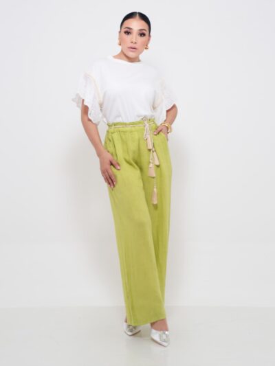 Pantalon de Lino verde para tu uso diario